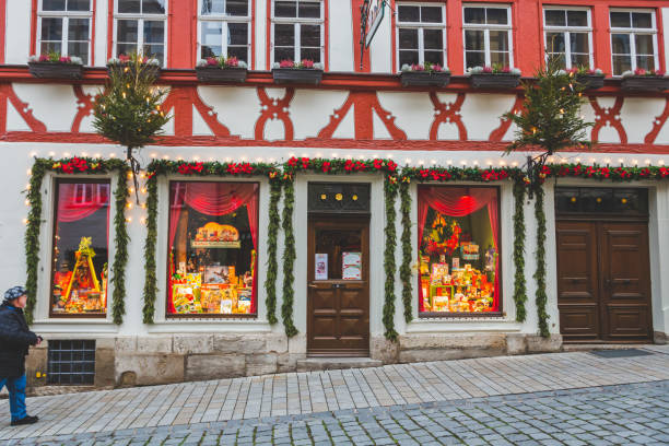 ローテンブルク・オプ・デア・タウバーの旧市街にあるケーテ・ヴォルファールトおもちゃ店 - rothenburg old town tourism travel ストックフォトと画像
