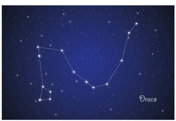 kuvapankkikuvitukset aiheesta dracon tähdistö yötaivaalla - draco constellation