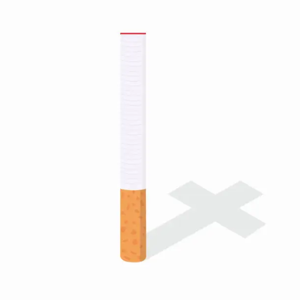 Vector illustration of Cigarette with cross shadow vector isolate