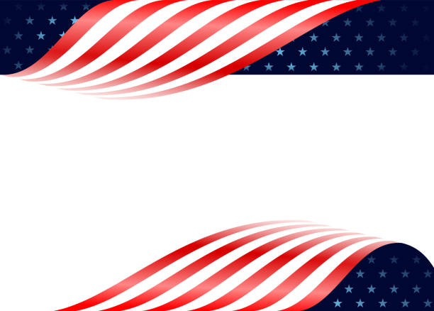 US flag design elements abstract american flag fourth of july template background military borders stock illustrations