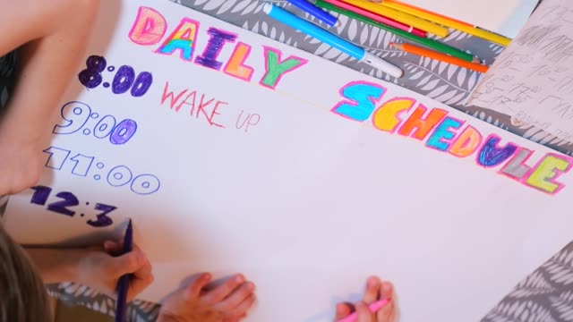 Kids create daily schedule, notes 8 a.m. wake up. Get structured, study at home.
