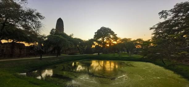 istock Sunset with Ayutthaya ancient historical park promote by UNESCO 1253269639