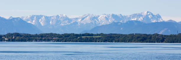 istock Panorama with Lake Starnberg and Wetterstein mountain range 1253271362