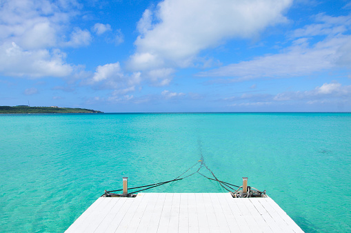 Pier and boat in the beautiful sea