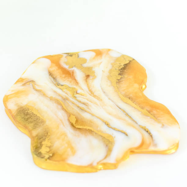 istock Resin art white background. Flat lay, top view 1253274217