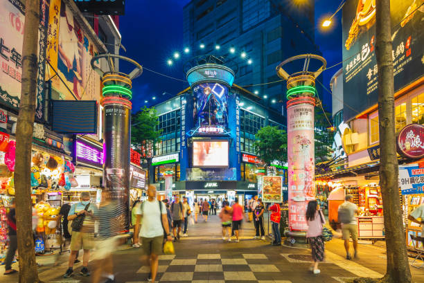 ximending district, one of the most popular tourist destination in taipei, also called \