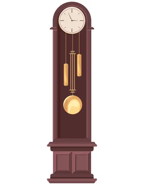 Vector illustration of Vintage floor clock.