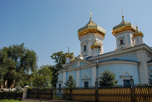 The domes of Ciuflea Monastery in Chisinau, Moldova