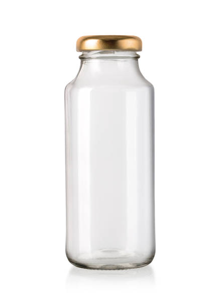 istock Empty glass jar with golden cap 1253278730
