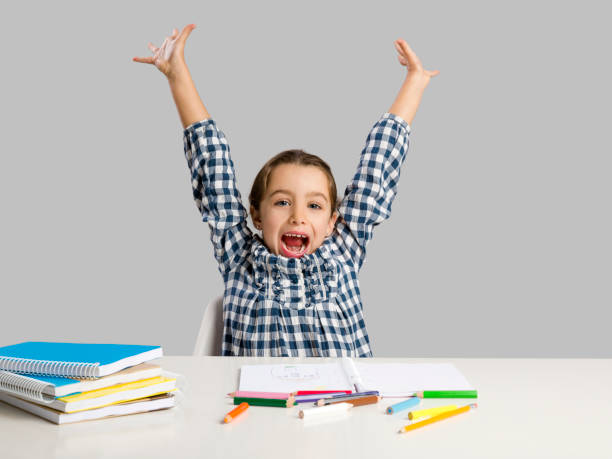 istock Little girl making drawings 1253278801
