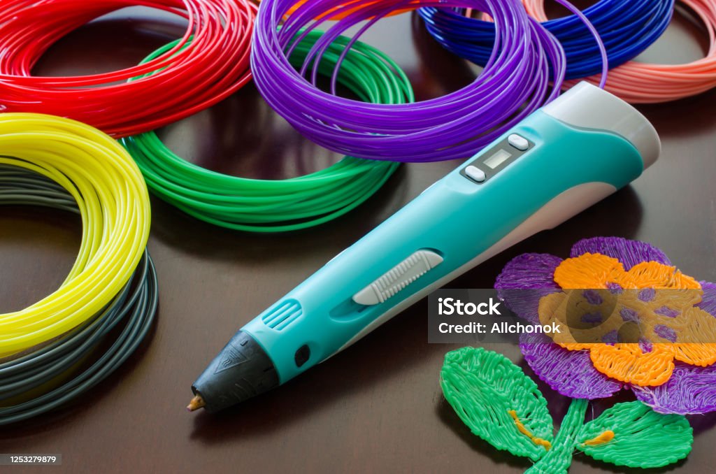 3d Pen Kit Colored Plastic For 3d Pen 3d Figures With Their Own Hands Ideas  For Creativity Hobby After School Stock Photo - Download Image Now - iStock