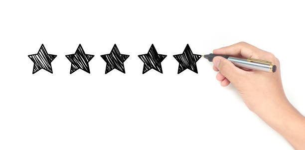 istock Blurred background rating with hand drawn stars 1253287996