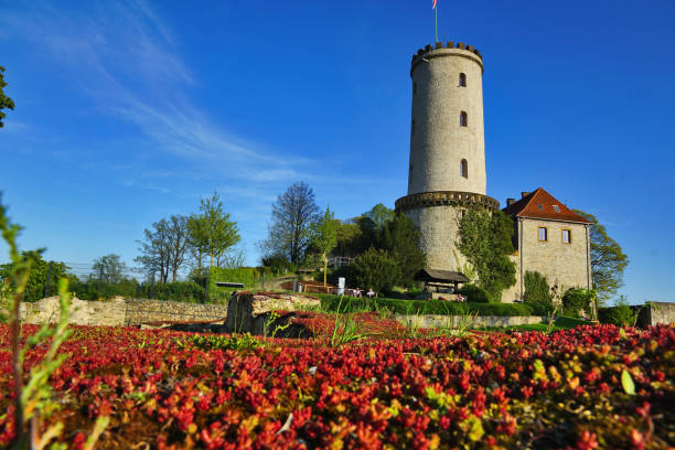 The Sparrenburg is a restored fortress in the Mitte district of Bielefeld. The Sparrenburg is located on the 180 m high Sparrenberg in the Teutoburg Forest and dominates the nearby city center by a good 60 m and is considered a symbol of Bielefeld.