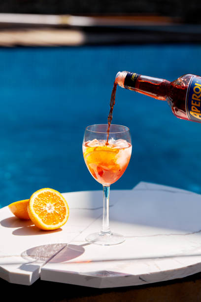 Summer refreshing alcoholic cocktail - Spritz. Popular Italian drink