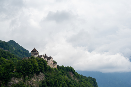 Vaduz, FL / Liechtenstein - 16 June 2019: A view of the historic Vaduz Castle in Liechtenstein