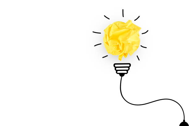 istock creative idea.Concept idea and innovation with paper light bulb on white background 1253298824
