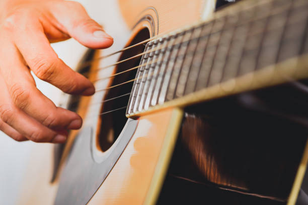 istock Guitarist plays. Close-up. 1253298862