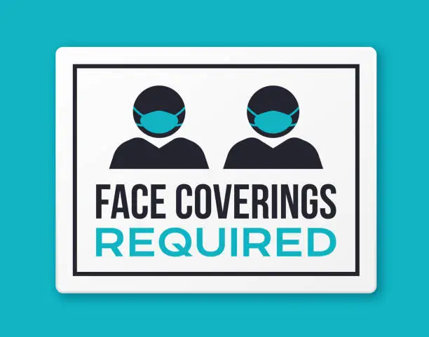 Vector illustration of Face Coverings Required