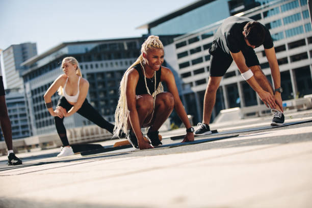 istock Stretching workout to relax body muscles 1253306637