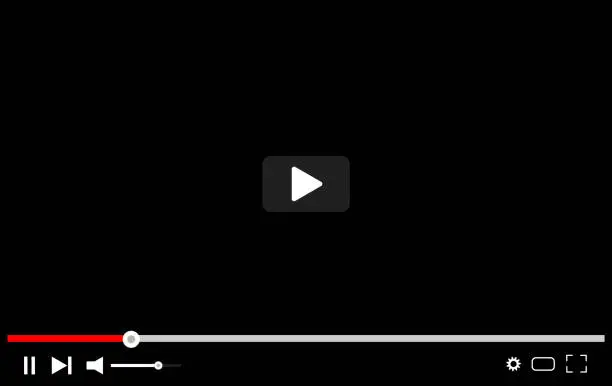 Vector illustration of Video player window. Live stream video. Mockup video player for the browser.