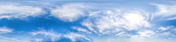 istock panorama sky with clouds without ground, for easy use in 3D graphics and panorama for composites in aerial and ground spherical panoramas as a sky dome 1253311645