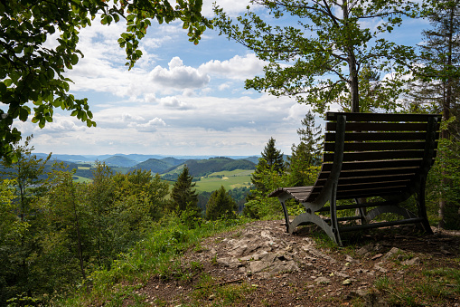 Panoramic image of the landscape close to Winterberg, Sauerland region, Germany