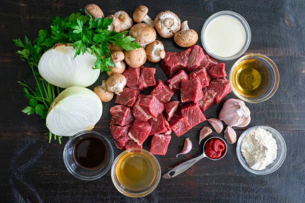 istock Steak Diane Casserole Ingredients 1253315637