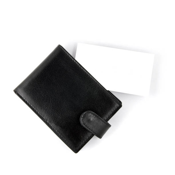 istock Empty business card with card holder isolated on white 1253317014