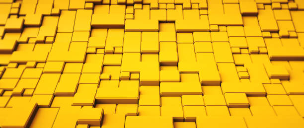 istock Abstract design of a stack of artificial yellow box containers 1253319269