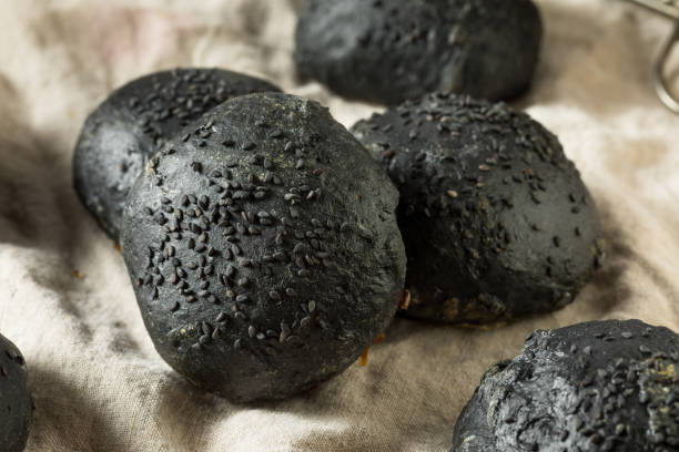 istock Homemade Charcoal Black Hamburger Buns 1253323186