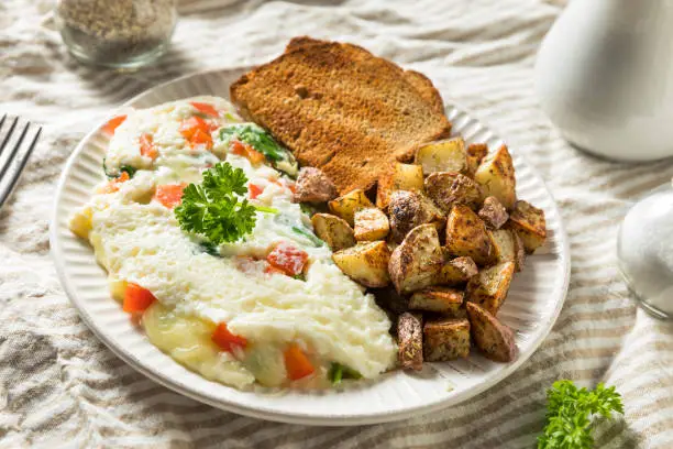 Healthy Homemade Eggwhite vegetarian Omlette with Veggies