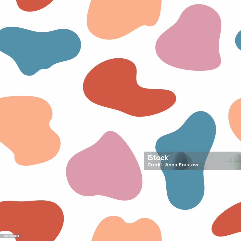 Stains Vector Pattern Simple Seamless Pattern With Color Stains Flat Vector Illustration ...