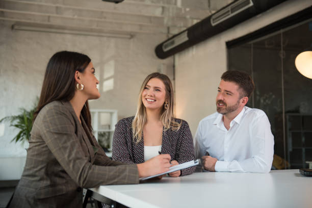 istock Three business people heaving conservation 1253337913