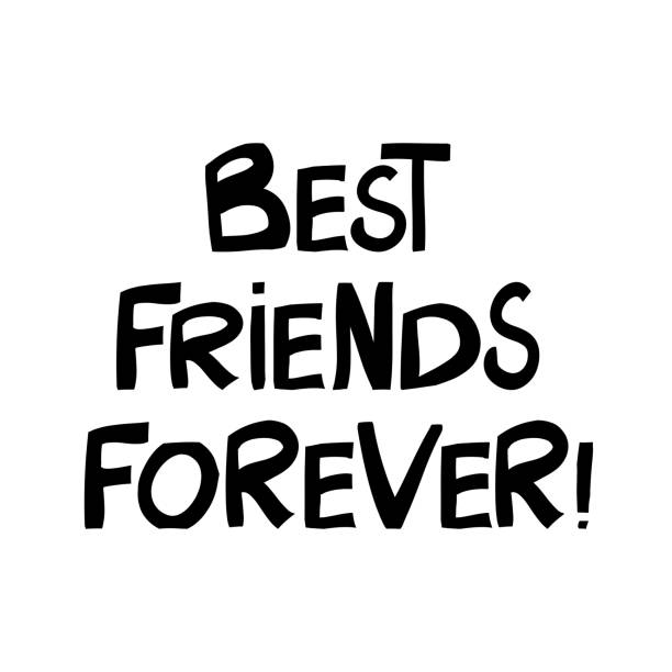 istock Best friends forever. Cute hand drawn lettering in modern scandinavian style. Isolated on white background. Vector stock illustration. 1253341738