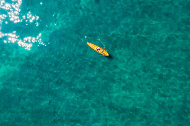 Photo of Aerial Image of kayak in Lake Tahoe in California