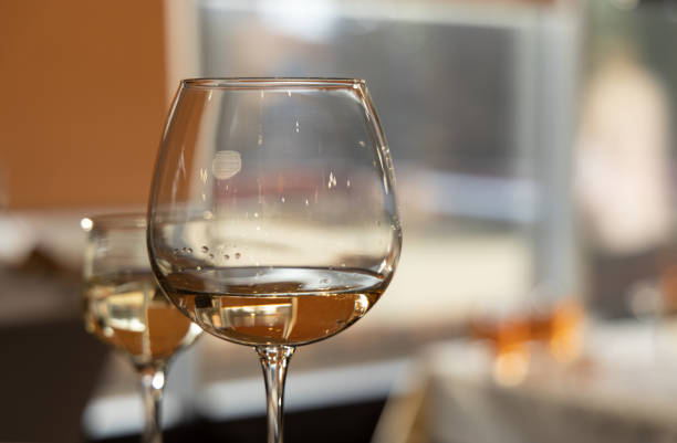 istock glass of wine banquet hall space blurred background view 1253348230