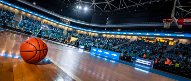 istock Basketball on court 1253349061