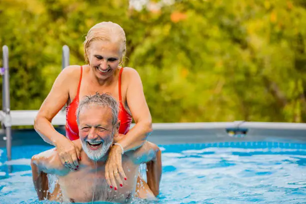 Photo of Senior Couple On Holiday In Swimming Pool