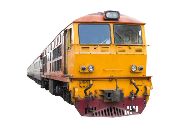 istock old Train and carriage bogie with isolated white background 1253350037
