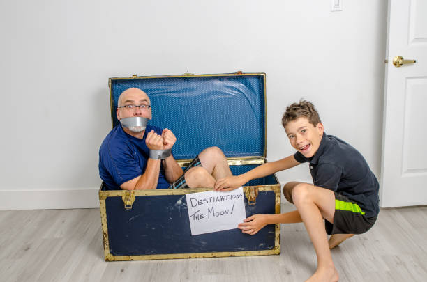 istock Boy expediting father on the Moon 1253350219