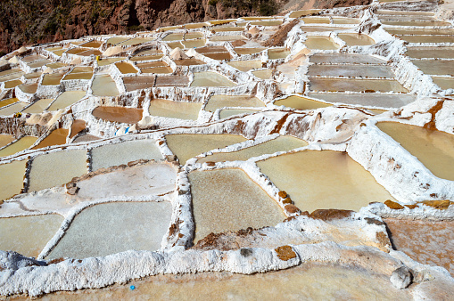 Salt farm pools in Peru