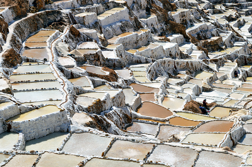 Salt farm pools in Peru