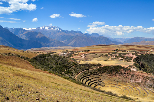 The concentric terraces of the Incas in Moray served as an agricultural laboratory for the ancient people.
