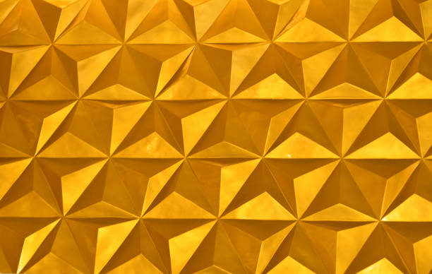 istock Golden Colored Geometric Background Abstract 1253355737
