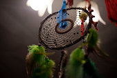 Dreamcatcher in the room. Ancient amulet to scare away evil spirits.
