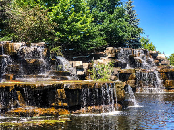 These beautiful waterfalls are located at Bay Beach Rehabilitation Center in Green Bay, Wisconsin.