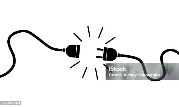 Electric Plug Socket Unplugged 404 Error Loss Of Connect Vector On Isolated White Background Eps 10 Stock Illustration - Download Image Now