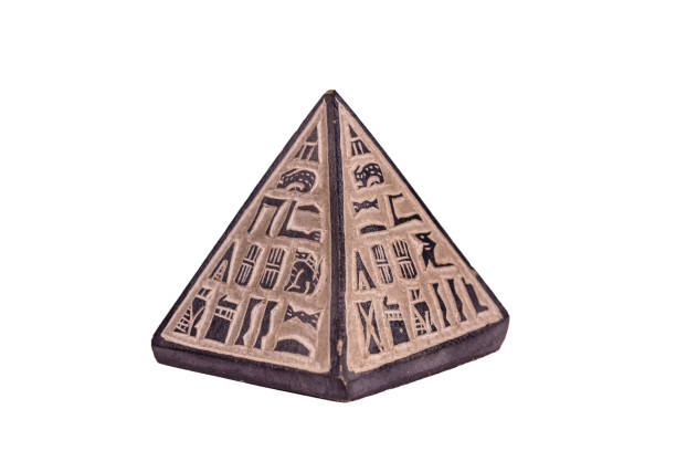 Souvenir egyptian pyramid isolated on white background