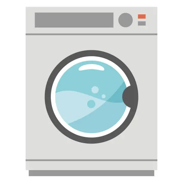 Vector illustration of Illustration of drum type washing machine