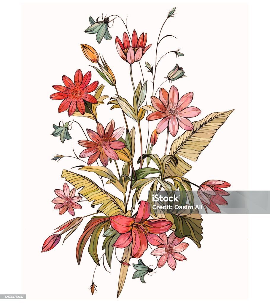 Ilustración de Diseño Textil Digital Flor Y Hojas De Ilustración Para Impresiones De Tela y más Vectores Libres de Derechos de Abstracto - iStock Ilustración de Diseño Textil Digital Flor Y Hojas De Ilustración Para Impresiones De Tela y más Vectores Libres de Derechos de Abstracto - iStock